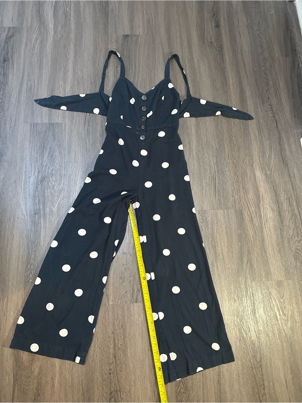 Black & White Polka Dot Wide-Leg Jumpsuit - Picture 8 of 10